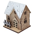 Miniatyrbillede 4 af 8: Dukkehust Jul LED-lys Træhus DIY Lysende Miniature Dukkehust Julepynt Tilbehør