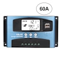 Miniatyrbillede 1 af 8: MPPT 60A Solcelleladningsregulator Dobbelt USB LCD-skærm 12V 24V