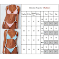Miniatyrbild 4 av 4: Remsad röd push-up bikini set för kvinnor