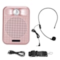 Miniatyrbillede 1 af 8: Bærbar Stemmeforstærker Genopladelig Mikrofon Højttaler Radio Understøtter Hukommelseskort Pink