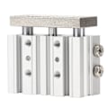 Miniatyrbillede 5 af 8: 3 stang 3 aksel luftcylinder højstyrke stempelstang Magnetisk positionering pneumatisk cylinder
