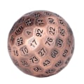 Miniatyrbillede 3 af 8: Metal polyedriske terninger 100 sider tunge lyse farver rollespil polyedriske terninger kobber