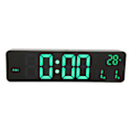 Miniatyrbillede 2 af 8: Digital vækkeur 10in 12/24H Temperaturdisplay Batteridrevet Lydløs Grøn Baggrundsbelyst LED-ur til Kontor i Soveværelset