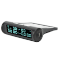 Miniatyrbild 3 av 8: Däcktrycksövervakningssystem med 6 hjul, DC 5V, stabil signal, LCD-display, exakt larm, varningsljud, 8 bar, solcellsdriven TPMS för lastbil, husbil