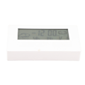 Miniatyrbild 4 av 8: LCD Digital Väckarklocka Klar Display Enkel Design Digital Termometer Hygrometer för Hem Sovrum Skola Kontor 2158L Vit med ljus