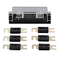 Miniatyrbillede 1 af 8: 250A 48V sikringsholder Guldbelagt overflade Transparent låg Inline sikringsholder til bil RV