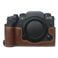 Fujifilm XT4 halvkroppsskydd i läder Kaffe Brun brown