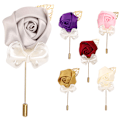 Miniatyrbillede 1 af 8: 6 stk Kunstig Rose Corsage Brosche Forlover Brudesvend Bryllup Tilbehør Bryllup