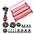 Pikkukuva 6 / 8: Metallinen kattoteline LED-valoilla Sopii MN 1/12 RC Crawler MN90 / MN90KRed