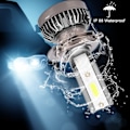 Miniatyrbilde 6 av 8: 2 stk Mini H7 LED DOB Pære Vanntett Selvoppvarmet Varmespredning Frontlys 6000LM 6000k Tåkelys
