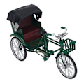Miniatyrbilde 6 av 8: Rickshaw Modell Retro Design Dekorativ Interessant Legering 3 Hjul Rickshaw Skrivebords Ornament for Dekorasjon Grønn