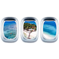 Miniatyrbild 5 av 5: Flygplansfönsterutsikt 3D väggdekaler set för heminredning