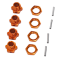 Pikkukuva 5 / 8: 4 kpl 17 mm kuusiokolopyörän navin sovittimet alumiiniseos Oranssi kuusiokolopyörän navin sovittimet ZD Racing 9116 08427 1/8 RC-autolle