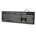 Miniatyrbillede 4 af 8: Retro Trådløst Spil Mekanisk Tastatur Nøgleklik med 104 Taster Blandet Lys Ergonomisk Design Sort