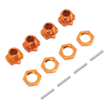 Miniatyrbilde 3 av 8: 4 stk 17 mm hex hjulnavadapter aluminiumlegering Orange hexdrevet navadapter for ZD Racing 9116 08427 1/8 RC bil
