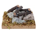 Miniatyrbillede 1 af 8: Dukkehust Miniatyr Have Scene Bål Træ Simuleret Bål Model Legetøjs Tilbehør Bål