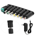 Miniatyrbillede 8 af 8: Strømforsyningsadapter 12V 2A LED-strimler skiftende oplader med 8 DC-konverteringsstik 100-240V US-stik