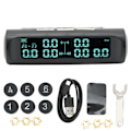 Miniatyrbild 1 av 8: Däcktrycksövervakningssystem med 6 hjul, DC 5V, stabil signal, LCD-display, exakt larm, varningsljud, 8 bar, solcellsdriven TPMS för lastbil, husbil