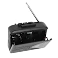 Miniatyrbilde 6 av 8: Kassettspilleren Retro Stereo 2 Ladingmetoder Bærbar båndspiller med klar høyttaler for innendørs utendørs svart