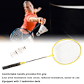 Miniatyrbilde 7 av 8: Badmintonracket Jernlegering Lettvektsbadmintonracket med 3 baller for nybegynnere Studenttrening Gul