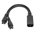 Miniatyrbillede 4 af 8: Splitter strømledning IEC320 C14 han til dobbelt IEC320 C5 hun stik til bærbar computer strømforsyning 100‑250V