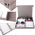 Miniatyrbild 6 av 8: 8 Fack Glasögon Förvaring Solglasögon Display Smycken Container Case Organizer med knapp