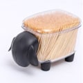 Miniatyrbillede 6 af 8: Bomuldspindholder Får Design Transparent Tandpirkere Opbevaringsboks Beholder Hjemindretning Sort