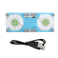 Miniatyrbillede 1 af 8: Laptop Kølepude USB Foldbar Radiator Køler Stativ Lys Bærbar med AntiSkid Montering (Blå)