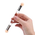 Miniatyrbillede 7 af 8: Dobbelt Endet UV Gel Nail Art Maling Gradient Skygge Pensel 4 Ekstra Svampehoveder Transparent