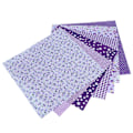 Miniatyrbillede 7 af 8: 7 stk 50x50 cm Lilla blomstrede bomuldsstof til håndværk Scrapbooking Quilting Kit