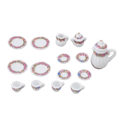 Miniatyrbild 6 av 8: 15 st Dollhouse Tea Set Mini Simulering Keramiska Tekoppar Set Dockhus Tillbehör Miniatyrmodell Rekvisita Typ A