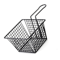 Miniatyrbilde 4 av 8: Friterkurv Jern Pommes Frites Holder Friteringsnett med Håndtak for Restaurant Hjem Svart