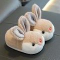Pikkukuva 1 / 3: Lämpimät Koffee Bunny -lapset villapörröiset tossut, liukumattomat talvisandaalit