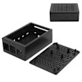 Miniatyrbillede 7 af 8: Beskyttelsesetui til Raspberry Pi 4B ABS-skal Reserveret alle porte til HDMI USB A/V Sort