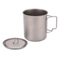 Miniatyrbild 8 av 8: 750 ml utomhus vattenmuggar i titan med hopfällbara handtag Bärbar camping i titan vattenkopp