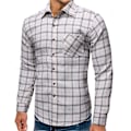 Miniatyrbillede 1 af 3: Slim Fit Hvid Ternet Langærmet Mænds Casual Skjorte Topper XL