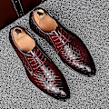 Miniatyrbillede 2 af 4: Mænds Røde Geometriske Læder Formelle Forretnings Oxfords til Fest Bryllup Casual Wear