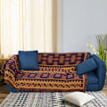 Miniatyrbillede 5 af 8: Dobbeltsidig bomuldsvævet sofa, tæppe med dekorative frynser til sovesofa (#1)