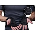 Miniatyrbillede 5 af 8: 1 par sorte 4-fingers håndledsbeskyttelseshandsker, skridsikker Stødabsorberende vægtløftningshåndledsgymnastikhandsker M