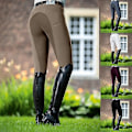 Miniatyrbillede 2 af 5: Højt taljede khaki skinny ridebukser til kvinder, str. S