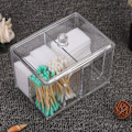 Miniatyrbillede 4 af 8: 14×10×13cm Transparent Opbevaringsboks Organizer til Vatpinde Vatrondel