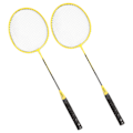 Miniatyrbild 4 av 8: Badmintonracketar Järnlegering Lättviktsbadmintonracketar med 3 bollar för nybörjare Studentträning Gul
