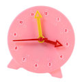 Miniatyrbild 3 av 8: Klocka Lärmedel Inlärningsmodell Leksak Elever Barn Kognitivt tidsverktyg 3-pekare länkage 24-timmarssystem 10 cm Rosa