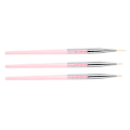Pikkukuva 3 / 8: 3 kpl Nail Art Dotting Liner -harja UV-geelimaalaus Kynä Piirustusvälineet Set Strass-kahva (Pinkki)