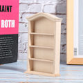 Miniatyrbillede 3 af 8: 1:12 Dukkehustræbogreol Model til Dukker DIY Dukkehussmøbler Tilbehør Bogreol