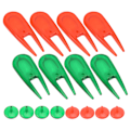 Miniatyrbillede 1 af 8: PE Plastik Golf Bold Divot Værktøjer Pitch Fork Putting Green Reparations Sæt med Bold Markør