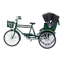 Miniatyrbilde 4 av 8: Rickshaw Modell Retro Design Dekorativ Interessant Legering 3 Hjul Rickshaw Skrivebords Ornament for Dekorasjon Grønn