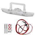 Miniatyrbilde 5 av 8: RC frontfanger med LED-lystilbehørssett passer for SCX10/TRX 1/10 RC bilmodell Sølv