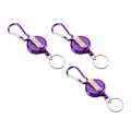 Pikkukuva 5 / 8: 3 kpl kalastustyökaluja Nylon-köysi pysäytysretraktoitu rengas kelauspidike avaimenperä (violetti)