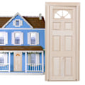 Miniatyrbild 8 av 8: 1:12 Dockhus Miniatyrsimulerad dörr i trä Minifönsterdörr Modell LeksakstillbehörDörr